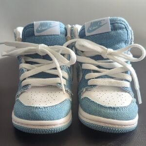 Nike Air Jordan Kids 1 Retro High Og Blue and White High-Top Sneakers